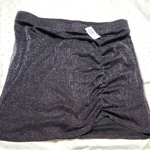 TORRID black Skirt With Silver Metallic Shimmer And Rushed On One Side Size 3X